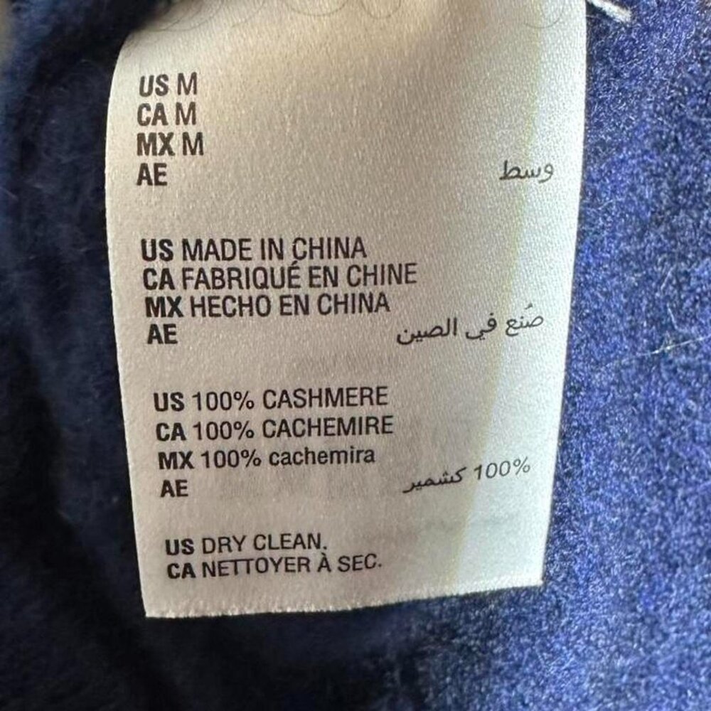 Charter Club Pure 100% Cashmere Navy Full Zip Hooded Sweater Jacket Cardigan Med - Picture 6 of 7